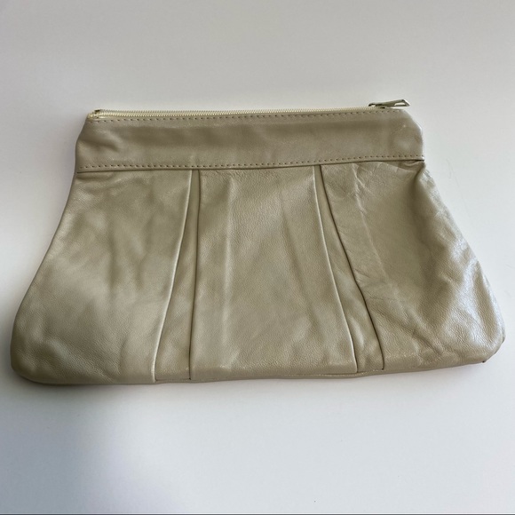 epitome Handbags - Vintage Soft Leather Clutch purse bag bone color